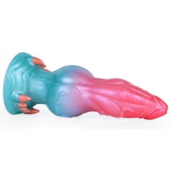 Alien Beast Cyan Rainbow 7.3" Dildo - G