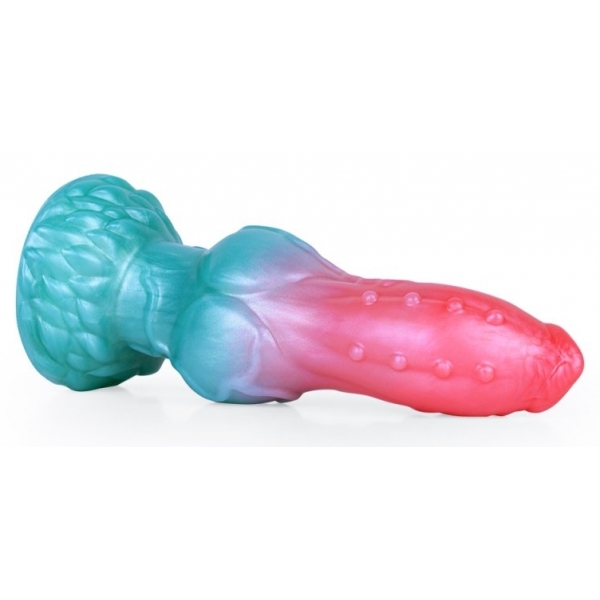 Alien Beast Cyan Rainbow 7.7" Dildo - J