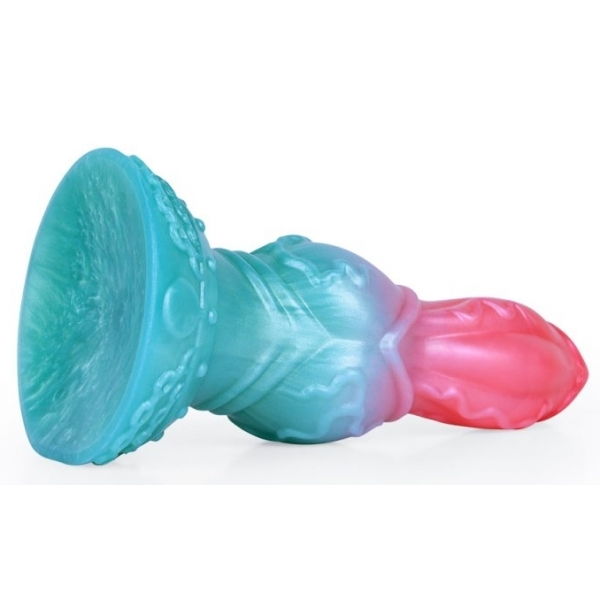 Alien Beast Cyan Rainbow 7.9" Dildo - K