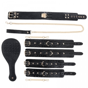 SM Fantasy Crocodile Pattern Role Play Punishment Kit BLACK