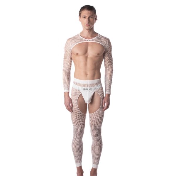 Harness with Mesh Sleeves Poggio White