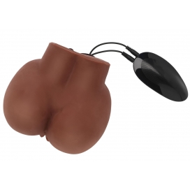 Hidden Desire Hot Honey 2-Inlet Realistic Vibrating Masturbator Brown