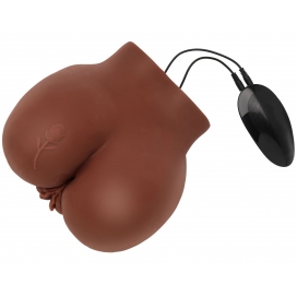 Hidden Desire Big Ass Vibrating Realistic Masturbator 2 Inputs Brown