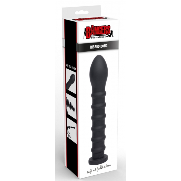 Easy-Lock geribbelde dildo 19 x 4cm