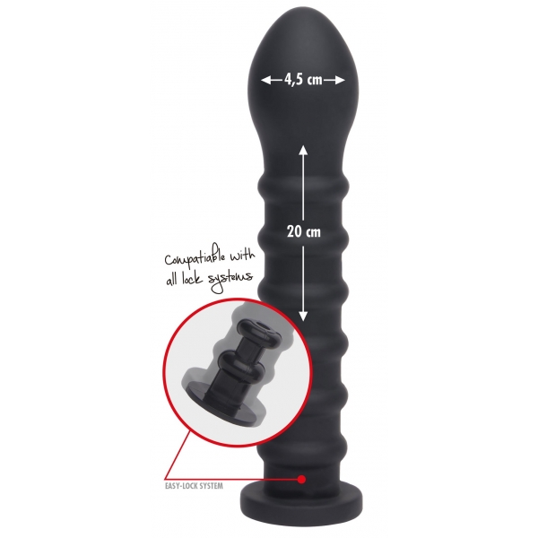 Easy-Lock Ribbed Dildo 19 x 4cm