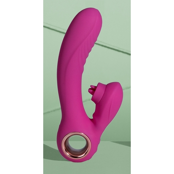 Vibro Konijn Tongflikker 19 cm Roze