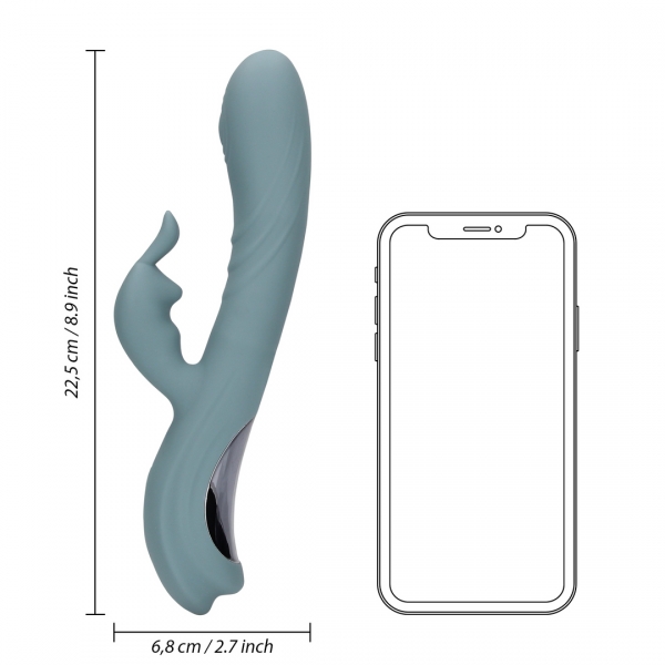 Vibro Rabbit Fingering Motion 23 cm Grey