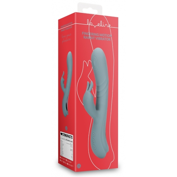 Vibro Rabbit Fingering Motion 23 cm Grau