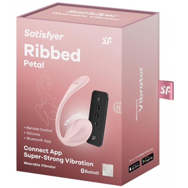 Connected Vibrator G-Spot Ribbed Petal 8.5 x 3.8cm Pink