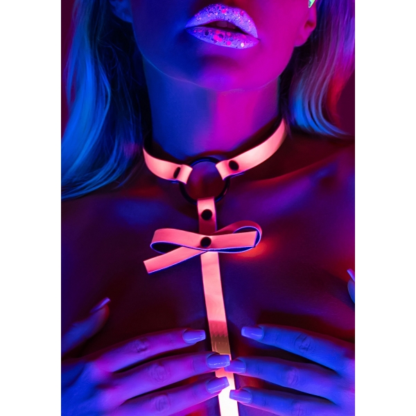 Sexy Glow In The Dark Harness S/M Pink