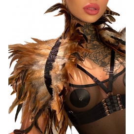 Kinky Diva Couvre-Épaules PLUMES Beige-Marron