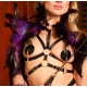 Feathered Shoulder Covers Purple