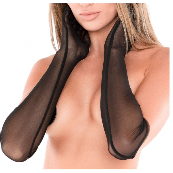 Seductive Transparente Lange Handschuhe Schwarz