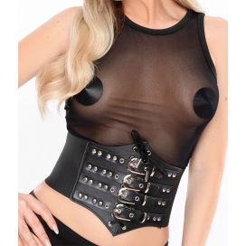 Corsetto in pizzo e cinturino Cinchery nero