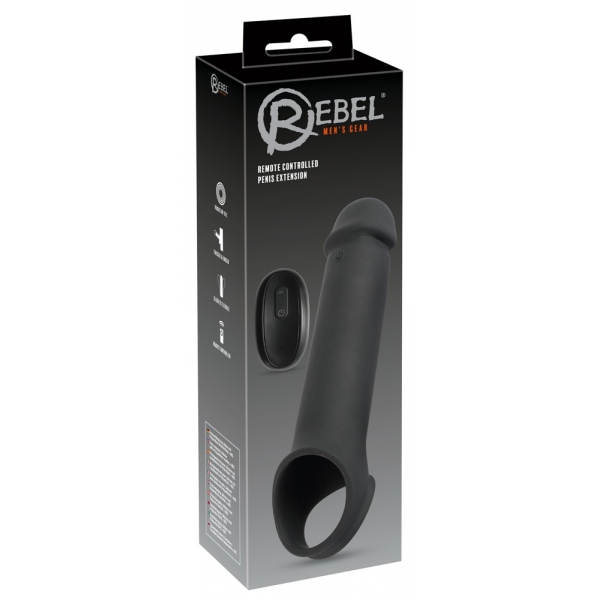 Vibrating penis sleeve Extension Rebel 19 x 4.5cm