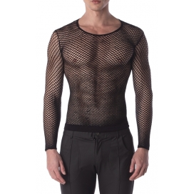 Fishnet Long Sleeve Capo BLACK