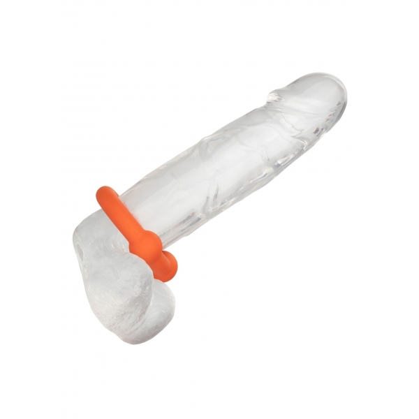 CalExotics Alpha Liquid Silicone Dual Ball Ring Orange