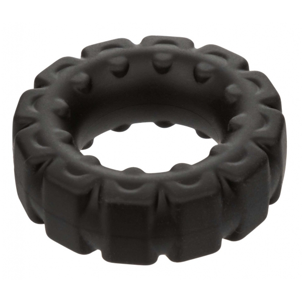 CalExotics Alpha Liquid Silicone Prolong Tread Ring Black