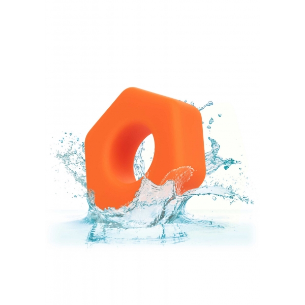 CalExotics Alpha Liquid Silicone Prolong Sexagon Ring Orange