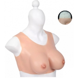 Round Collar Crossdresser Breast Forms - Cotton FLESH Bonnet E