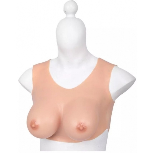 Round Collar Crossdresser Breast Forms - Cotton FLESH Bonnet D