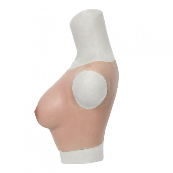 Round Collar Crossdresser Breast Forms - Cotton FLESH Bonnet C