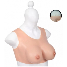 Round Collar Crossdresser Breast Forms - Cotton FLESH Bonnet C