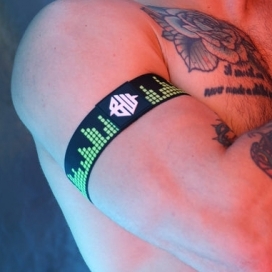 Equalizer armbands Black-Green neon