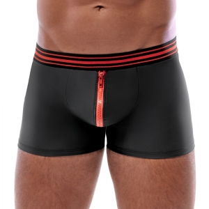 Svenjoyment Boxer con zip Tillio Nero-Rosso