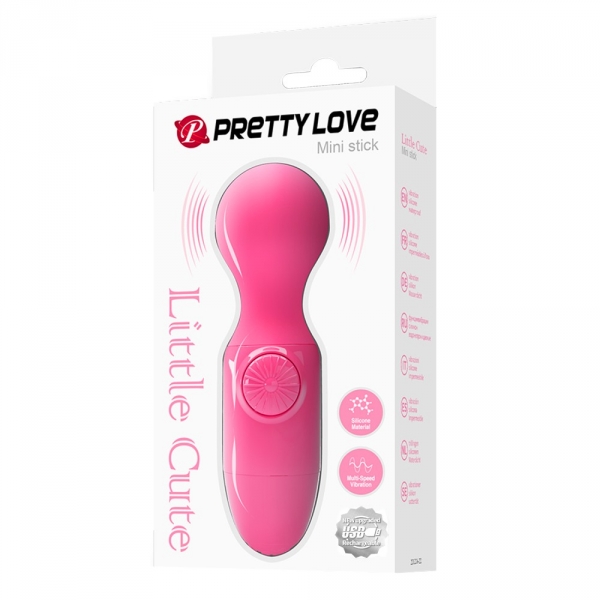 Mini Toverstaf Little Cute Pretty Love 12cm Roze Fluo