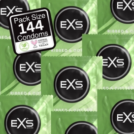 EXS Paquete de 144 preservativos con textura de puntos y acanalados