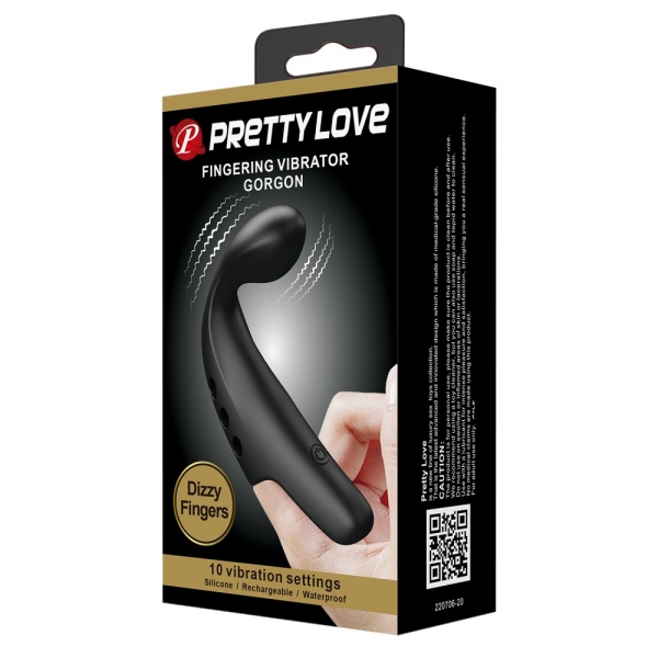 Gorgon Pretty Love Manicotto vibrante per dita 10,5 x 2 cm Nero