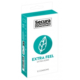 Secura Condoms Preservativi in lattice sottili Extra Feel x12