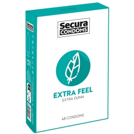 Secura Condoms Preservativos de látex extrafinos Feel x48