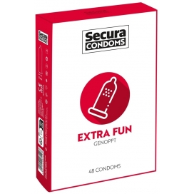 Secura Condoms Preservativi in lattice perlato Extra Fun x48