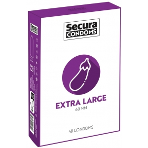 Secura Condoms XXL Condones de látex extra grandes x48