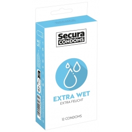 Secura Condoms Preservativi lubrificati Extra Wet x12