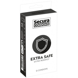 Secura Condoms Extra Safe thick latex condoms x12