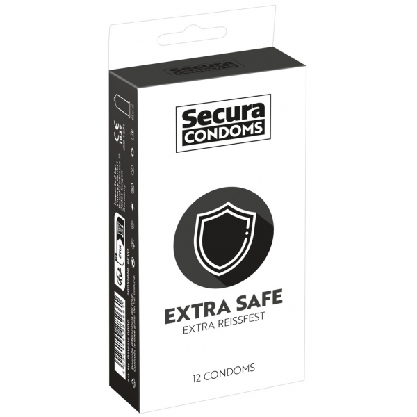 Extra Safe thick latex condoms x12