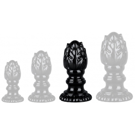 Finial TPE Jelly Butt PLug BLACK L