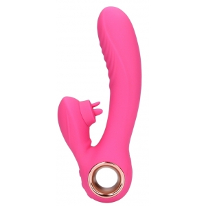  Loveline Vibro Konijn Tongflikker 19 cm Roze