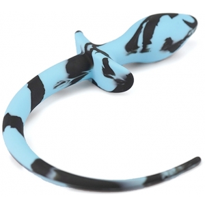 Kinky Puppy Plug Queue de chien Silicone 7.5 x 3.1cm Noir-Bleu Ciel