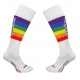 Calcetines altos de fútbol Pride White-Rainbow