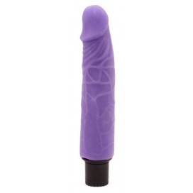 Consolador de pene realista vibrante de 17,5 x 4 cm de color púrpura