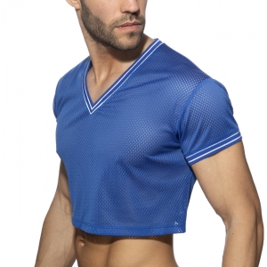 Addicted Crop Top Slam V-Neck Bleu