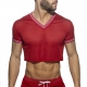 Crop Top Slam V-Neck Red