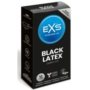 EXS Latex Black Condoms x12