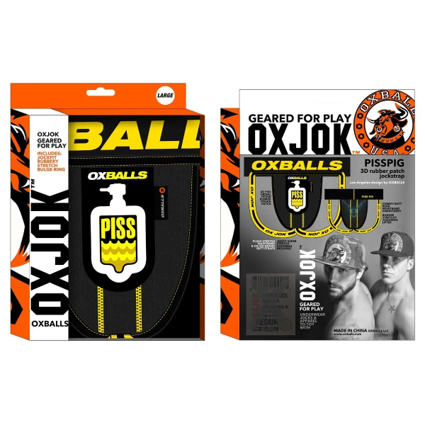 OXJOK PISSPIG 3D Rubber Urinal Jock Black / Yellow