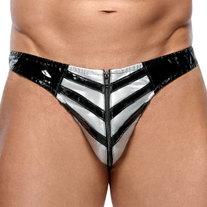 Black Level Men Vinyl Raft sexy briefs Black-Silver