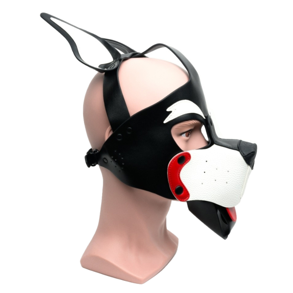 665 Playful Pup Hood Black/White/Red